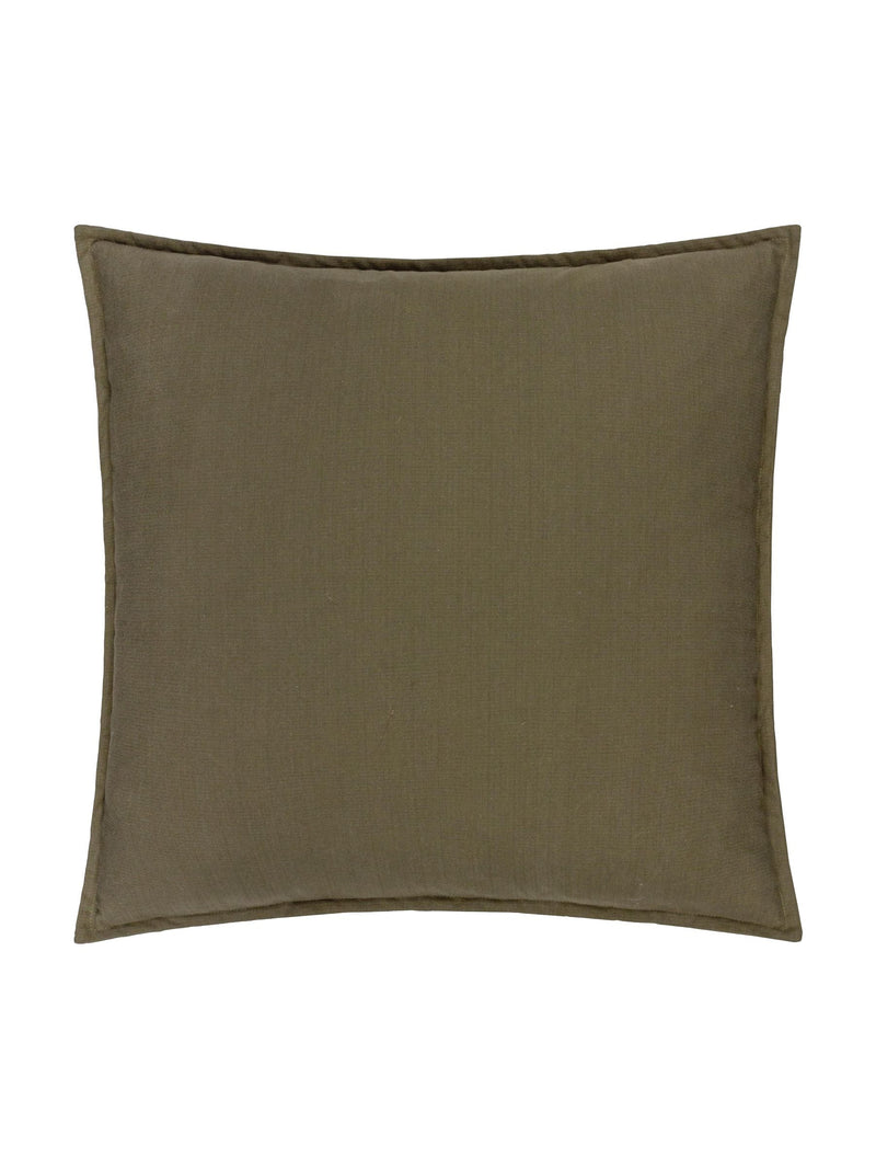 Yard Lichen slub cotton feather filled cushion 50x50cm, British brand