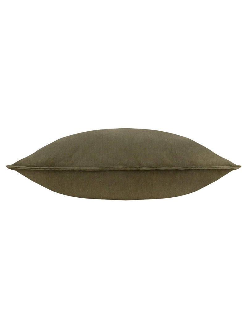 Yard Lichen slub cotton feather filled cushion 50x50cm, British brand