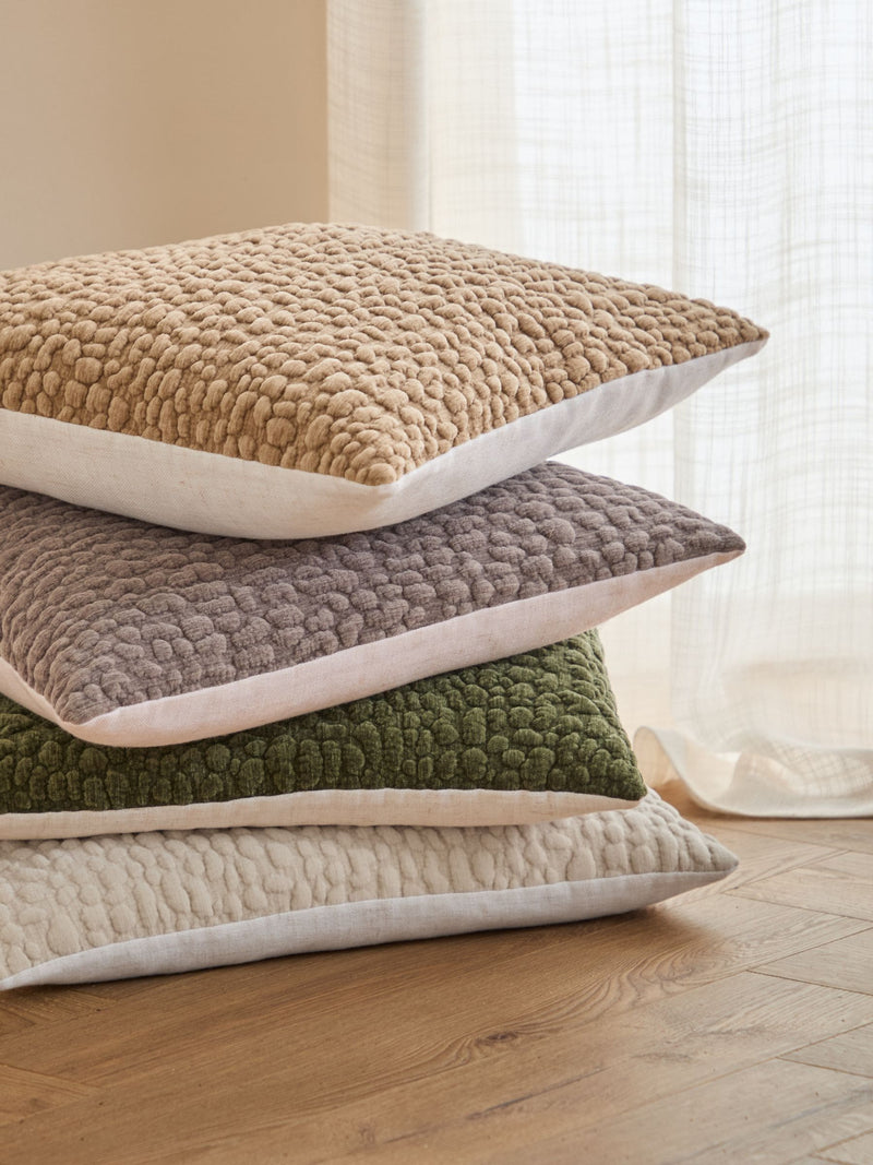 Yard Stone pebble chenille feather cushion 45x45cm - British product