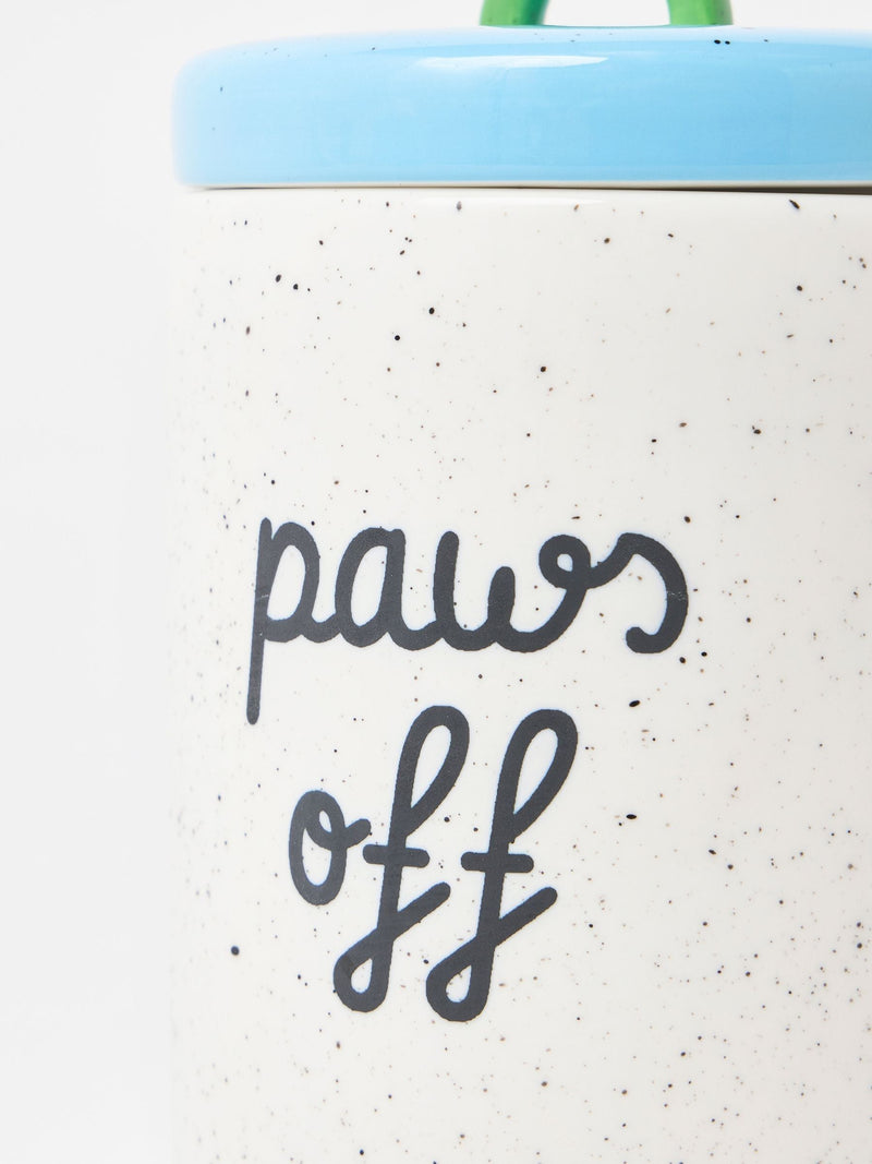 Oliver Bonas Paws Off ceramic pet jar 19cm (British brand)