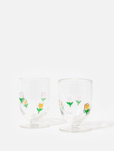 Next Oliver Bonas Set of 2 Multi Tulip Glass Tumblers- Buy online at McGrocer