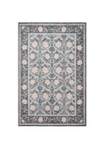 Think Rugs Dark Blue Versailles floral rug, imported from the UK