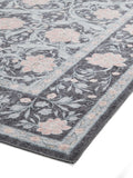 Think Rugs Dark Blue Versailles floral rug, imported from the UK