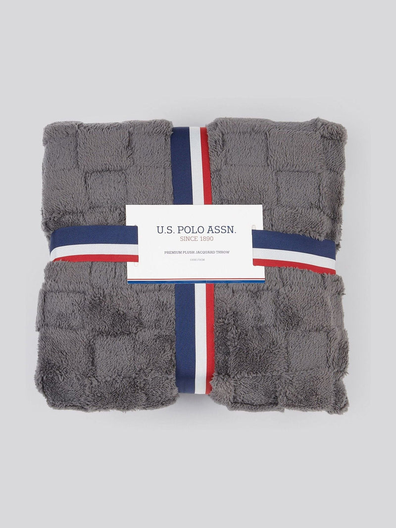U.S. Polo Assn. Premium Plush Jacquard Throw 130x170cm - British product