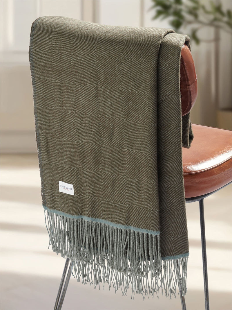 US Polo Assn herringbone boxed throw 130x170cm (British brand)