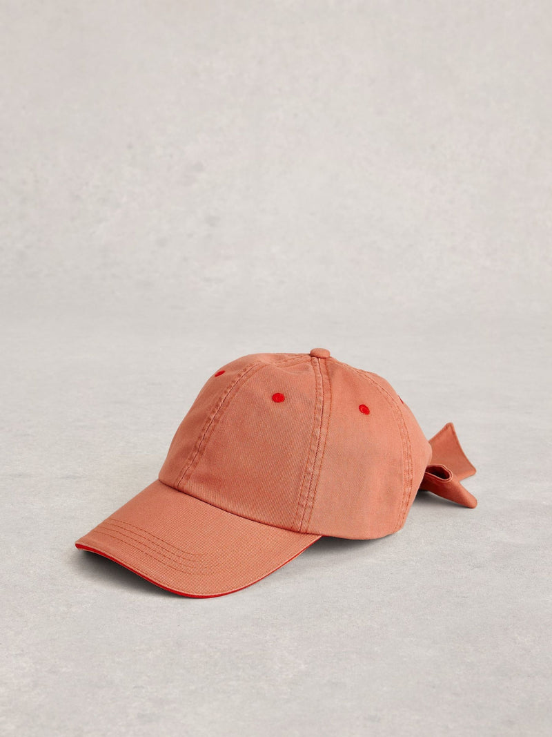 White Stuff baseball cap with pink bow, imported from the UK