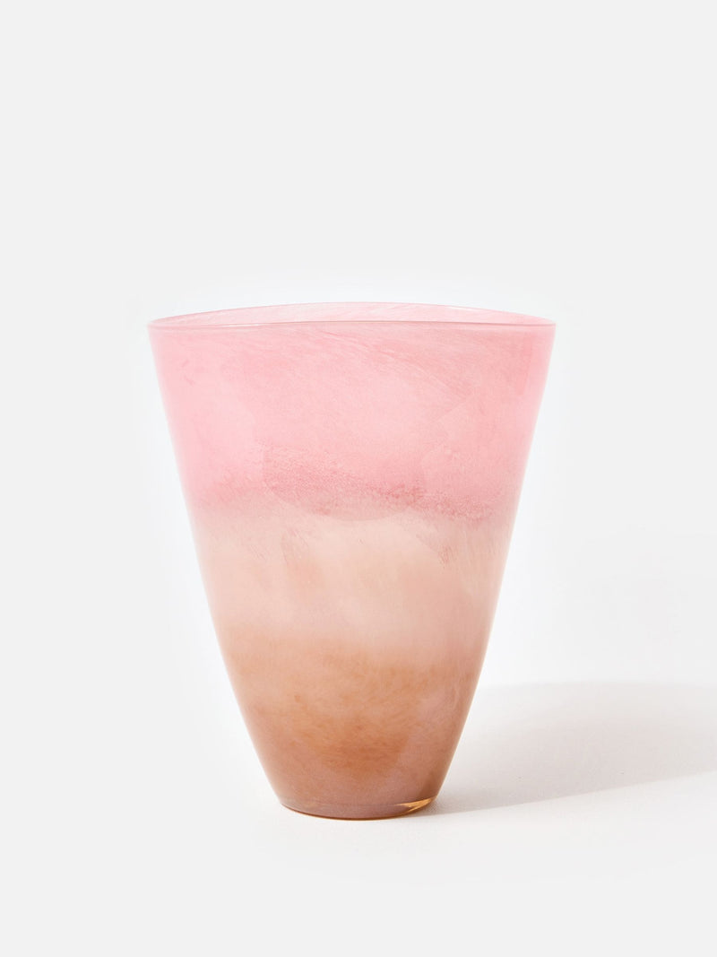 Oliver Bonas Solana pink glass vase 24cm, UK version
