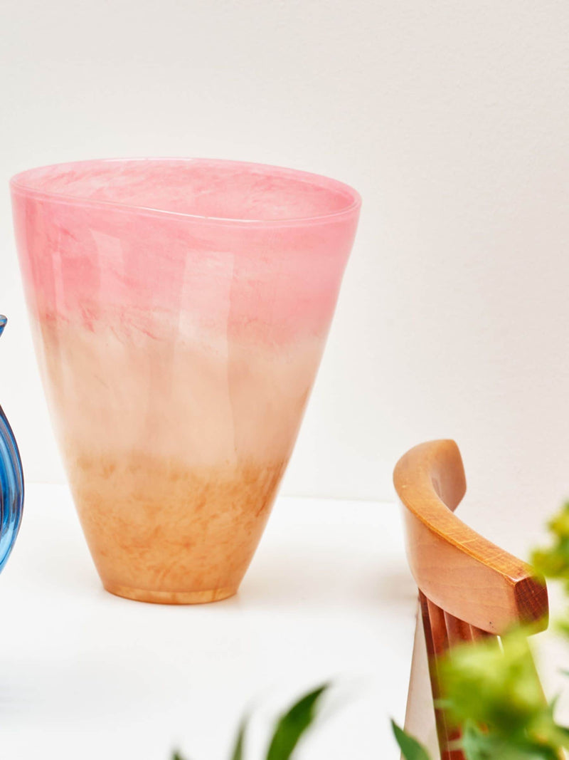 Oliver Bonas Solana pink glass vase 24cm, UK version