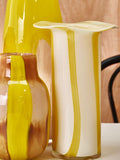 Oliver Bonas yellow Niu striped glass vase 26cm - British product