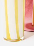 Oliver Bonas yellow Niu striped glass vase 26cm - British product
