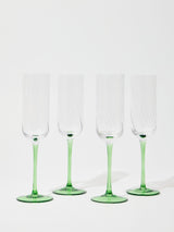 Next Oliver Bonas Set of 4 Green Alba Champagne Flutes- Buy online at McGrocer