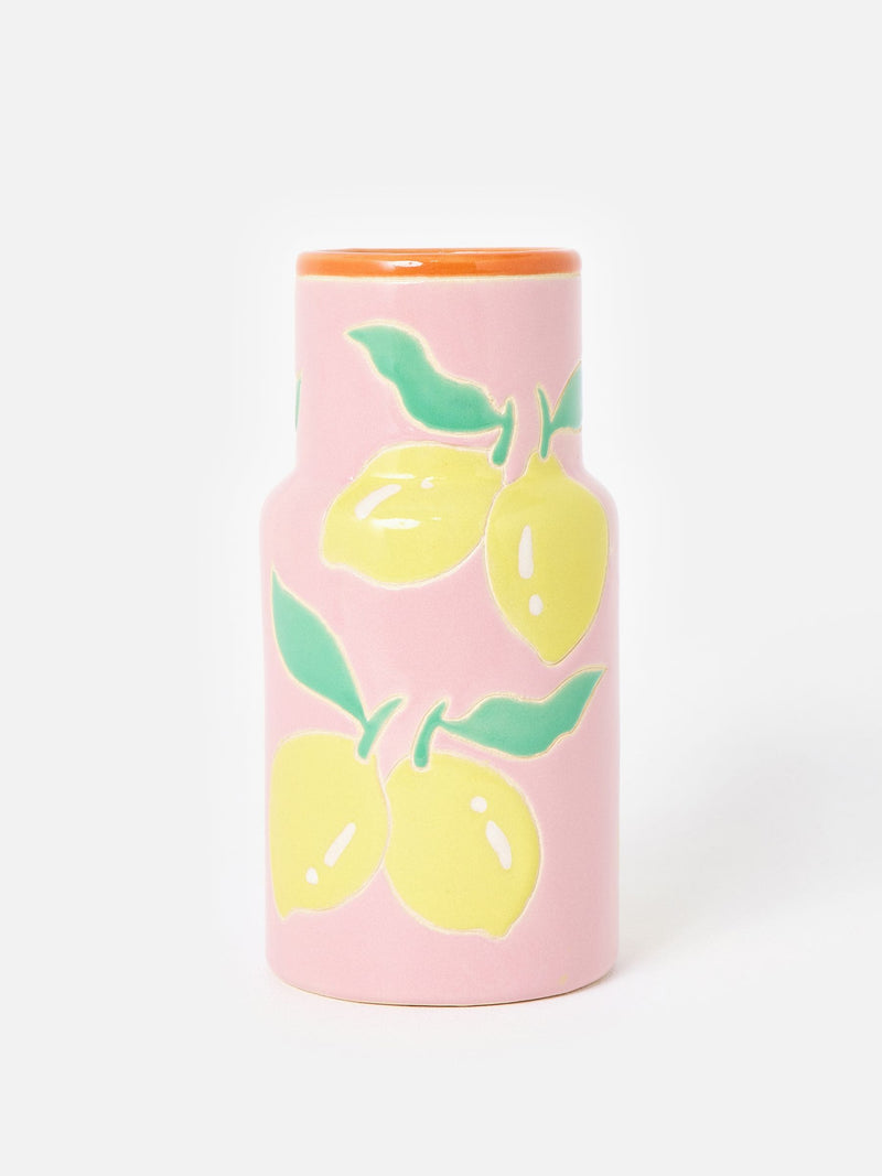 Oliver Bonas Pink Limon ceramic vase 23cm - British product