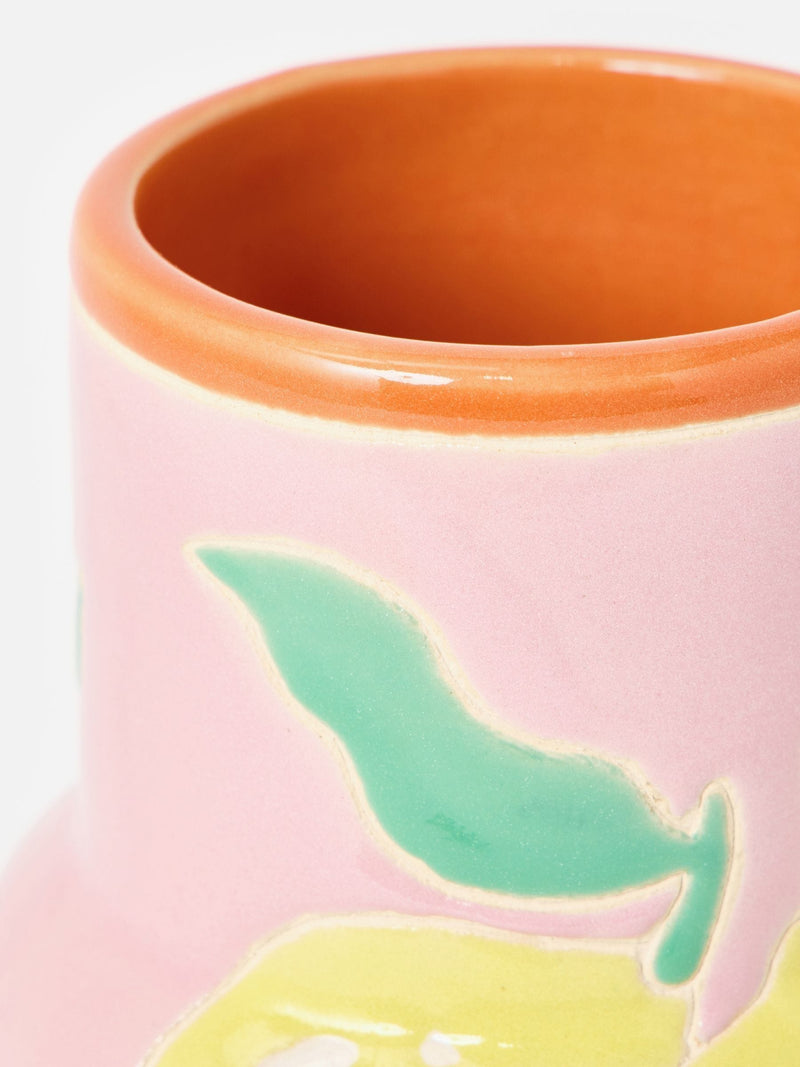 Oliver Bonas Pink Limon ceramic vase 23cm - British product