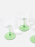 Oliver Bonas green Alba champagne saucers set of 4 - British product