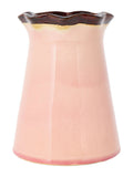 Oliver Bonas pink ceramic ripple vase 21cm, imported from the UK
