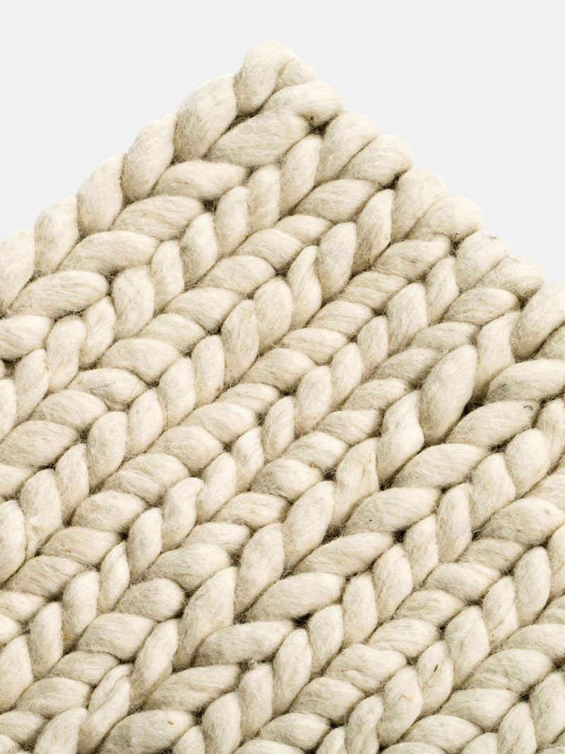 La Redoute Diano knitted effect wool rug ecru white 200x290cm, UK version