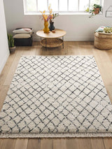 Next La Redoute Intérieurs Madara Berber-Style Rug White/Black 200x290cm- Buy online at McGrocer