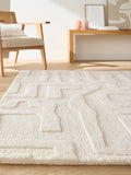 La Redoute wool rug graphic print ecru 200x290cm - British product