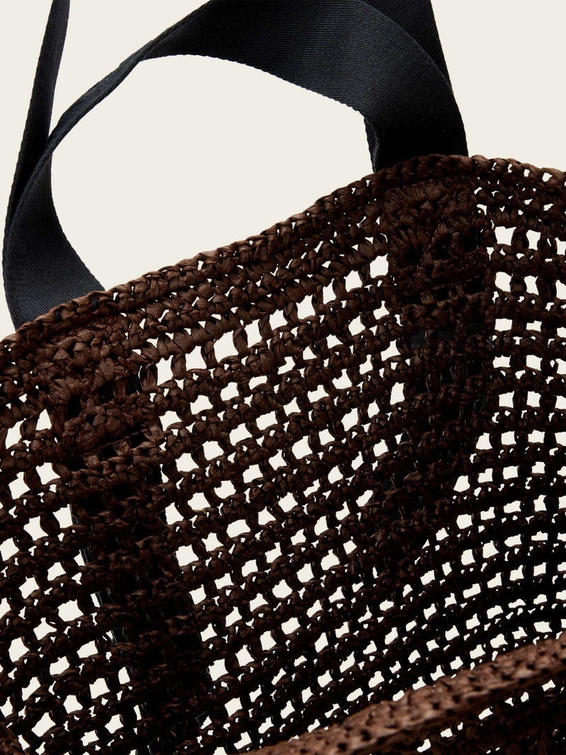 AllSaints brown Lullah paper mesh bag, imported from the UK