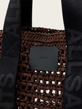 AllSaints brown Lullah paper mesh bag, imported from the UK