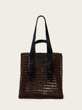 AllSaints brown Lullah paper mesh bag, imported from the UK