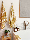 SlowTide Ciao Zen bath sheet towel mustard 30x60 inches, UK version