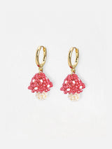 Next Oliver Bonas Red Mandy Mushroom Beaded Drop Hoop Earrings- Buy online at McGrocer