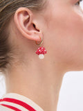 Oliver Bonas gold tone mushroom beaded hoop earrings, UK version