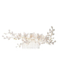 Jon Richard silver tone spray comb pearl crystal (British brand)