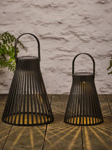 Next Lights4fun Black Slatted Solar Lantern Bundle (Regular and Large)- Buy online at McGrocer