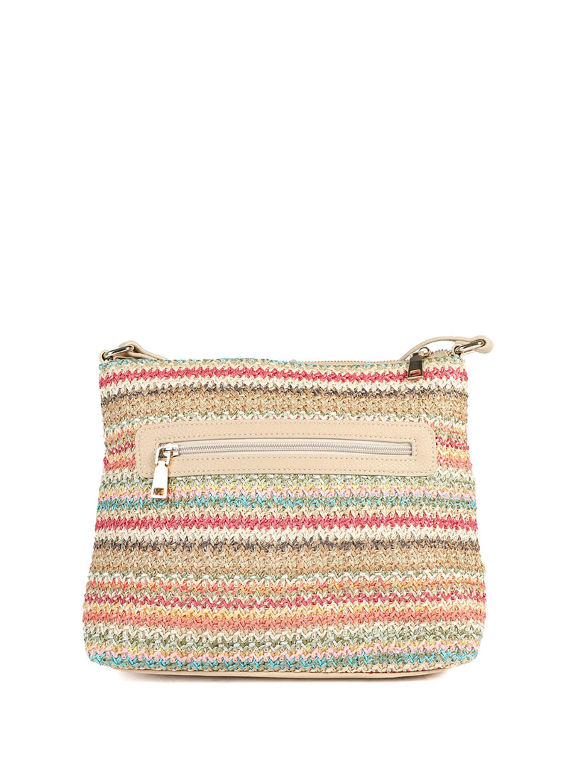 Pavers cream stripey cross-body bag - British product