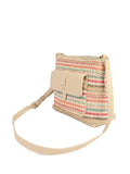 Pavers cream stripey cross-body bag - British product