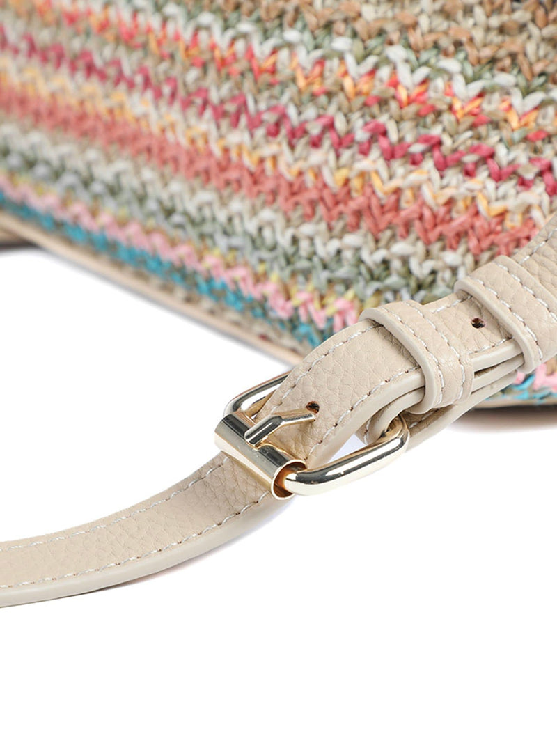 Pavers cream stripey cross-body bag - British product