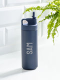 Loveabode navy straw water bottle 500ml (British brand)