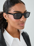 Ray-Ban rectangle sunglasses black frame grey lenses (British brand)