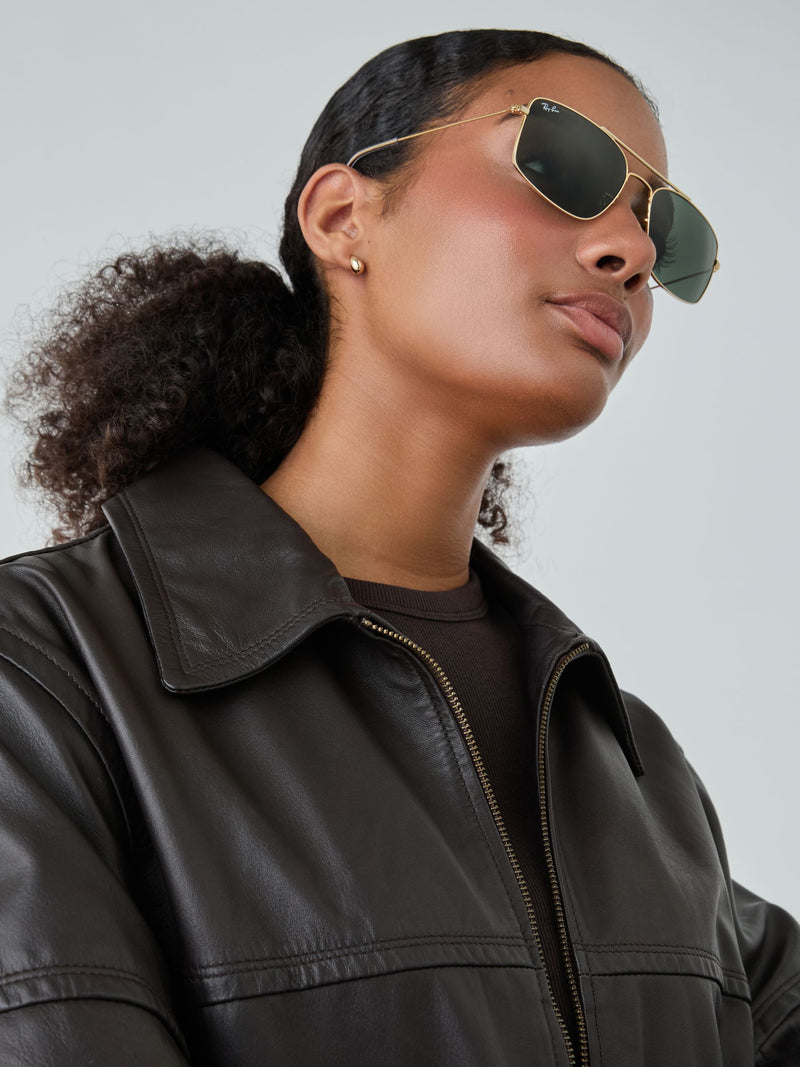 Ray Ban Explorer 3 square sunglasses in gold with green lenses, British product