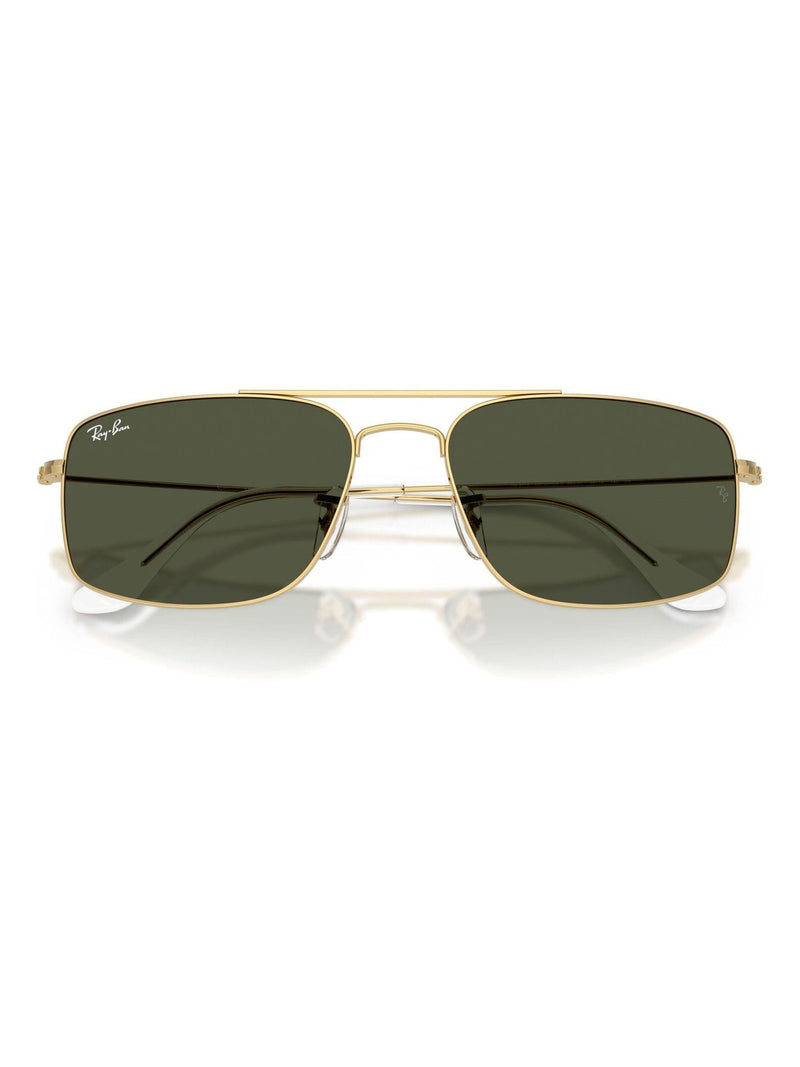 Ray Ban Explorer 3 square sunglasses in gold with green lenses, British product