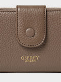 Osprey London brown leather medium popper matinee purse (British brand)