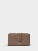 Next Osprey London The Core Brown Medium Leather Popper Matinee Purse- Buy online at McGrocer