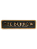 Harry Potter The Burrow wall sign black with gold lettering, imported from the UK