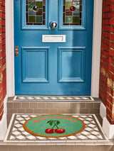 Next Oliver Bonas Green Welcome Cherries Round Doormat- Buy online at McGrocer
