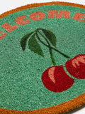 Oliver Bonas green welcome cherries doormat 57x70cm (British brand)