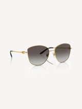 Next Ralph Lauren The Vivienne Round Sunglasses Gold Frame Gradient Gray Lenses- Buy online at McGrocer
