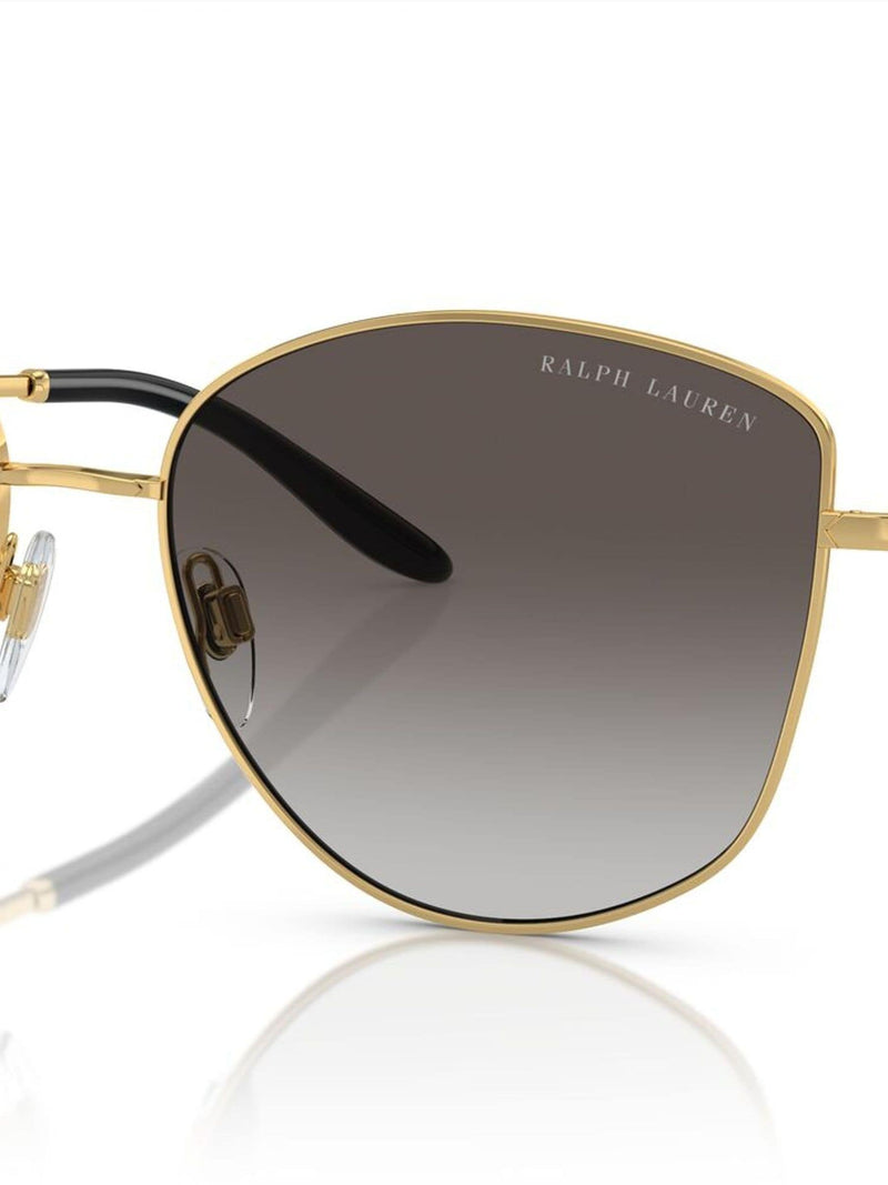 Ralph Lauren gold round sunglasses with gradient gray lenses, UK version