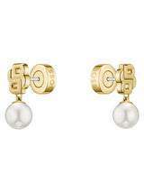 Next BOSS Gold Tone Double B Mirelle IP and Pearl Earrings- Buy online at McGrocer