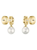 BOSS gold tone earrings with pearls 15mm, UK version
