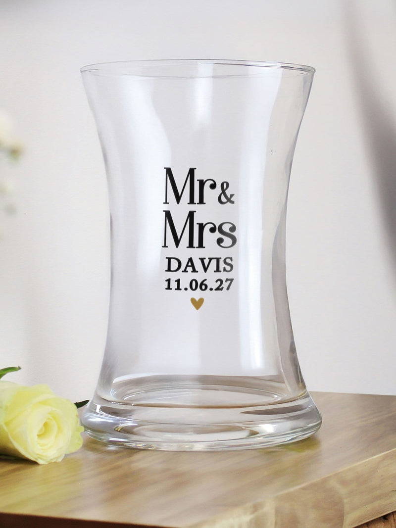 PMC personalised wedding glass vase, UK version