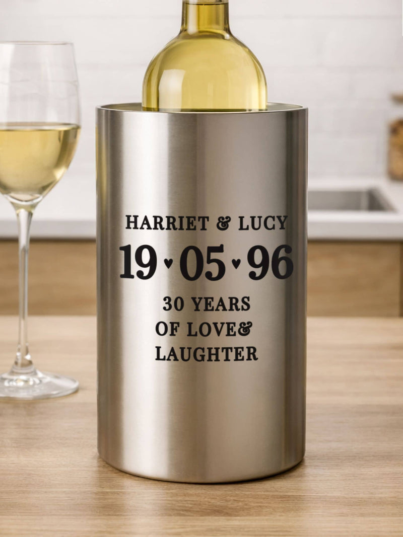 PMC personalised anniversary wine cooler - British product