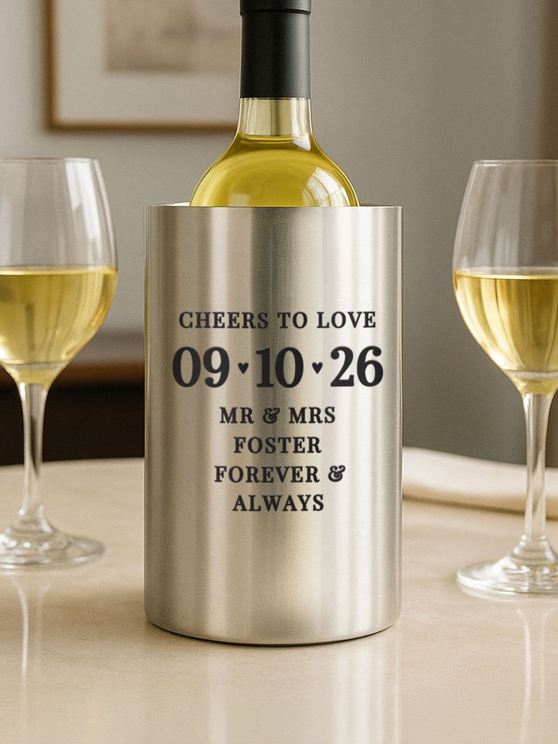 PMC personalised anniversary wine cooler - British product