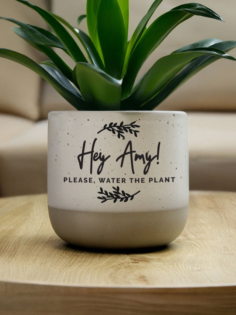 PMC personalised botanical flecked plant pot 14.5cm (British brand)
